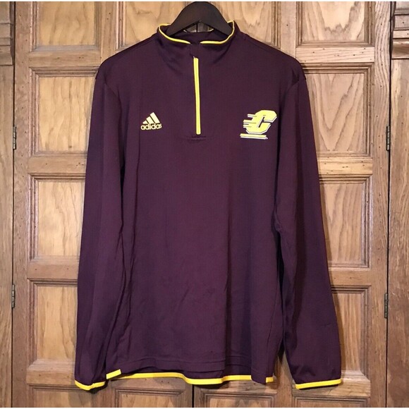 adidas Central Michigan Chippewas Adult Large 1/4 Zip LS Pullover Football NCAA - Picture 3 of 14